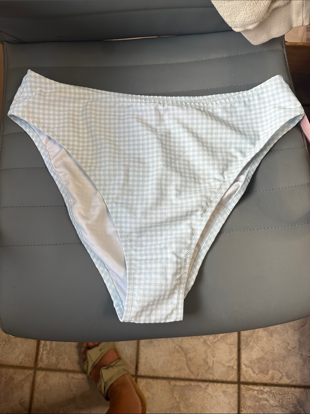 Victoria's Secret Light Blue Gingham Bikini Bottoms